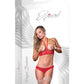 Risque Business Cupless Bra & Crotchless Panty Red S/M