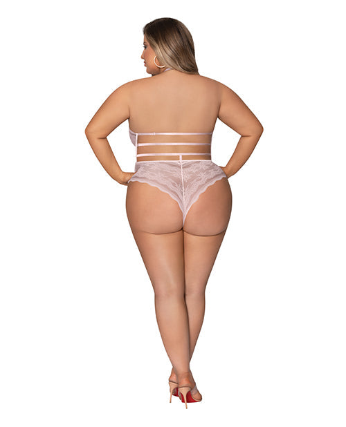 Teddy dos nuque avec entrejambe pressionné Seabreeze, rose poudré, 2XL