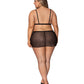 Bralette de tiras "La chica de al lado" con minifalda de tanga negra 2X