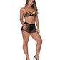 Bralette de tirantes Girl Next Door con tanga y falda coqueta negro L/XL