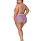 Bralette de tirantes Girl Next Door con falda tanga coqueta lila 2XL
