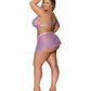 Bralette de tirantes Girl Next Door con falda tanga coqueta lila 2XL