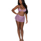 Bralette con tirantes Girl Next Door con tanga de falda coqueta lila S/M