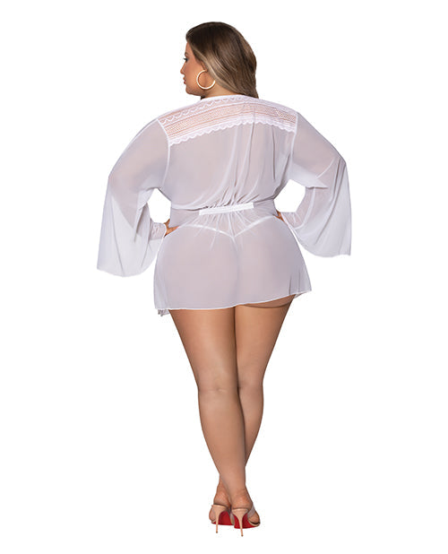 Bata corta fluida Modern Romance blanca 2X