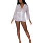 Bata Corta Fluida Romance Moderno Blanca S/M