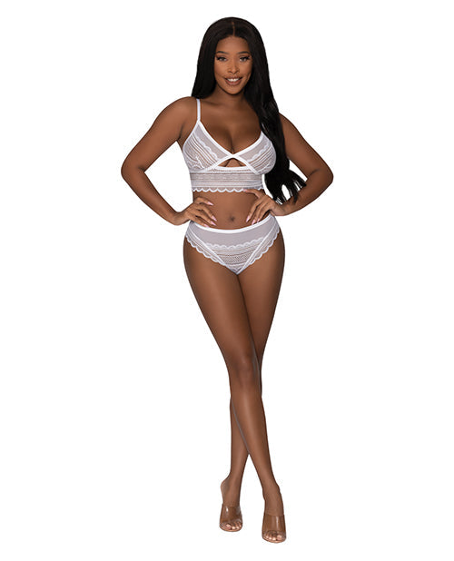 Soutien-gorge sans armature et culotte taille basse Modern Romance blanc L/XL