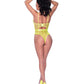 Body de pernera alta Love Star con broches en la entrepierna chartreuse L/XL