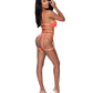Bralette Rude Awakening, Liguero de Muslo y Tanga Atrevida Naranja S/M