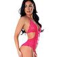 Body string en dentelle à nouer Get It Girl avec entrejambe à pression – Rose L/XL