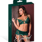 Soutien-gorge sans armature Evermore avec porte-jarretelles et string 3 pièces – Émeraude TP/P