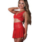 Sugar High Bralette w/Garter & Panty 3 pc Set - Red L/XL