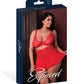 Parure 3 pièces Sugar High soutien-gorge sans armature avec porte-jarretelles et culotte – Rouge TGN