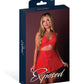 Ensemble soutien-gorge sans armature, porte-jarretelles et culotte 3 pièces Sugar High - Rouge T S/M