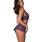 Conjunto de 2 piezas (Top corto halter y pantalón corto) Hazy Dayz Reflectante Luz Negra Ositos de Goma - Multicolor L/XL