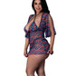 Hazy Dayz Gummy Bears Top Halter Reactivo a la Luz Negra con Tanga y Vestido Set de 3 Piezas - Multicolor TQ