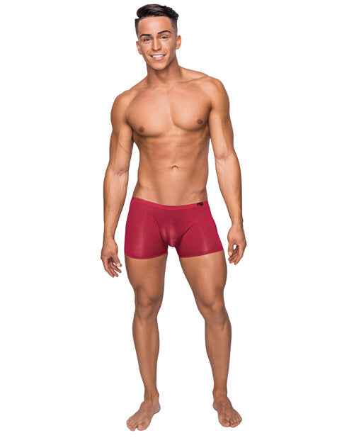Calzoncillo corto liso y elegante con bolsa transparente rojo XL