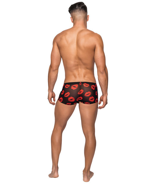 Kiss Me Malla elástica mini Short Negro/Rojo P/M