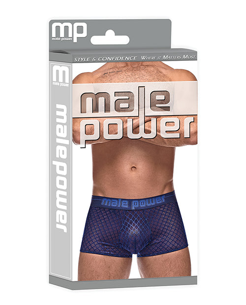 Minishort de malla diamante azul XL