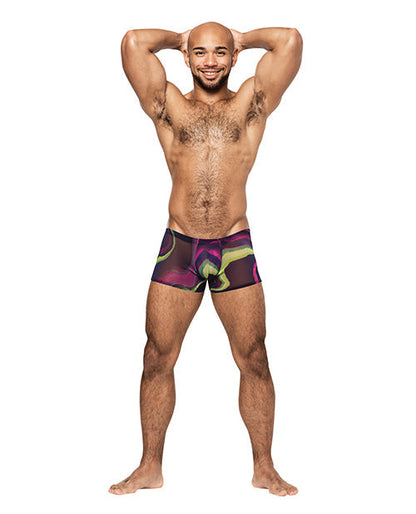 Minishort multicolor de licra galáctica transparente talla L