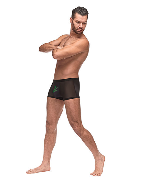 Private Screening Micro Mesh y Modal Hoja de Marihuana Negra G