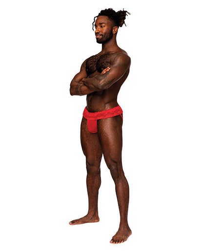 Falda Jock de encaje atrevida roja G/XL