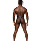 Arnés de hombro con tirantes de tanga metálicos enroscados negro/azul S/M