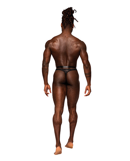 Tanga de malla "Rude Awakening" negro S/M