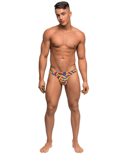 Pride Fest String de bain à poche ergonomique arc-en-ciel L/XL