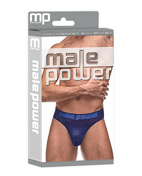 Tanga Bong de Malla de Diamantes Azul G/XL