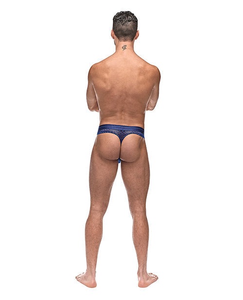 Tanga Bong de Malla de Diamantes Azul G/XL