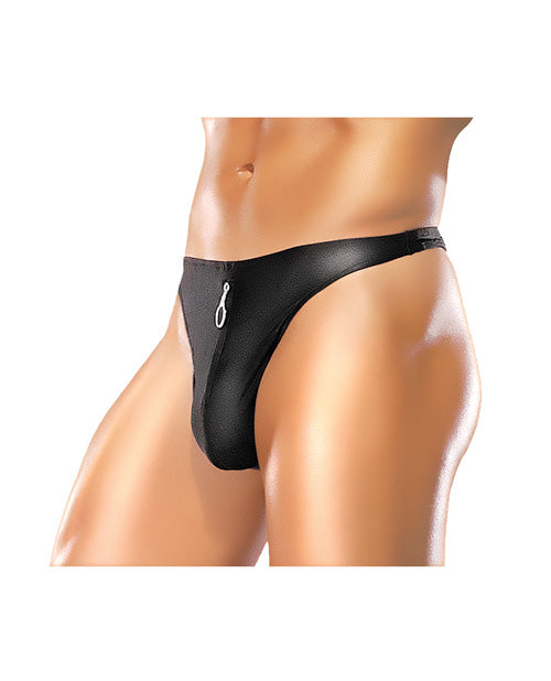 Male Power Tanga de cremallera negro T/M