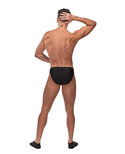 Calzoncillo sin bolsa de nailon y spandex de Male Power, negro, talla única