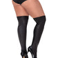 Wet Look Thigh Highs Black QN