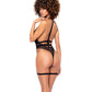 Body dos nu avec harnais intégré Noir L/XL