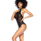Body halter de malla y efecto mojado Negro S/M
