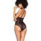 Body halter de malla y efecto mojado Negro S/M