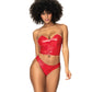 Babydoll dos en uno efecto mojado, rojo, talla grande