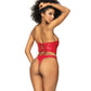 Babydoll dos en uno efecto mojado, rojo, talla grande