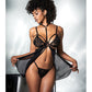 Nuisette deux en un en maille et dentelle avec jupe amovible noire TP/P