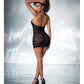 Baby Doll con Aros y Tanga de Rayas Negras XL