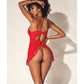 Lace & Mesh Babydoll w/Open Back & G-String Red L/XL