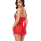 Sequin Embellished Babydoll w/G-String - Red L/XL