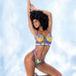 Bralette bordado y braguita de tiras amarillo toscano S/M
