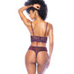 Bustier à armatures avec bretelles amovibles et string taille haute, ensemble 2 pièces - mûre TP