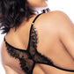 Body papillon de nuit avec fermeture à agrafes à l'entrejambe - Noir T S/M