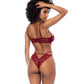 Ensemble 2 pièces dentelle armatures et string - Palissandre G/TG