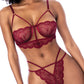 Ensemble 2 pièces dentelle armatures et string - Palissandre G/TG