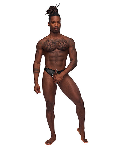 Jock strap sans poche Fetish Cyclops en nylon et élasthanne - Noir L/XL