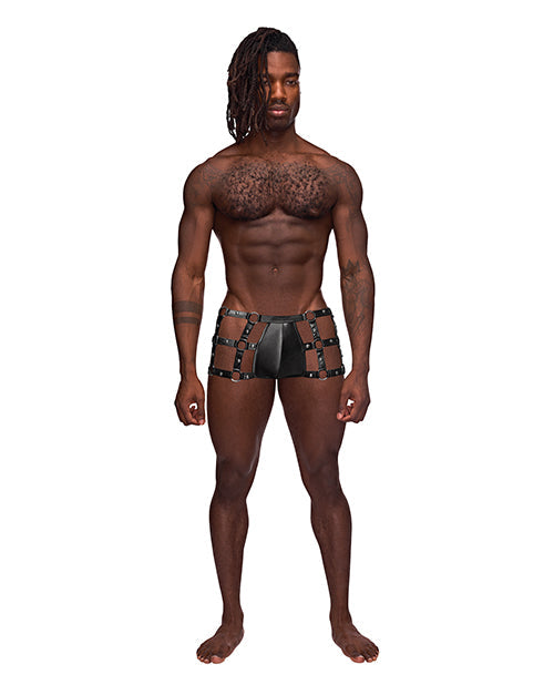 Fetish Vulcan Nylon Spandex Caged Short Negro S/M