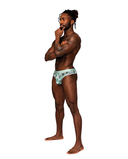 Tanga de malla de poliéster y elastano con estampado transparente, flamenco S/M
